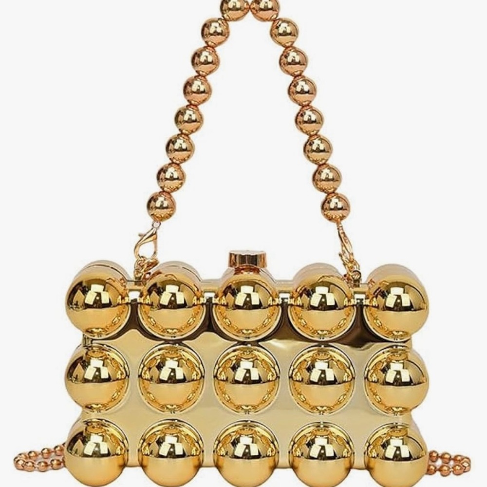 Gold Beaded Women's Bag
